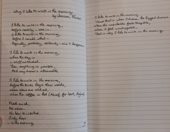 Why I like to write in the morning